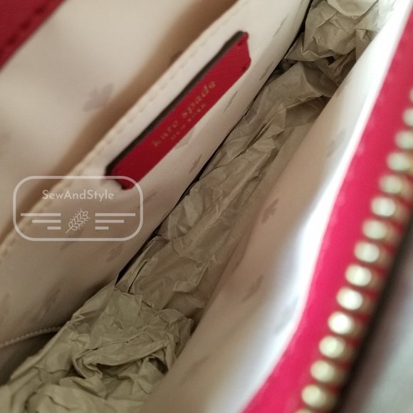 ZIP CROSSBODY KATE SPADE CAMERON ROSSO RED BRAND NEW CLUTCH - Picture 9 of 9